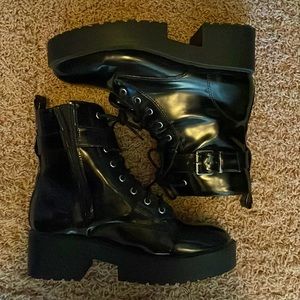 H&M Platform Combat Boots w/ Buckle